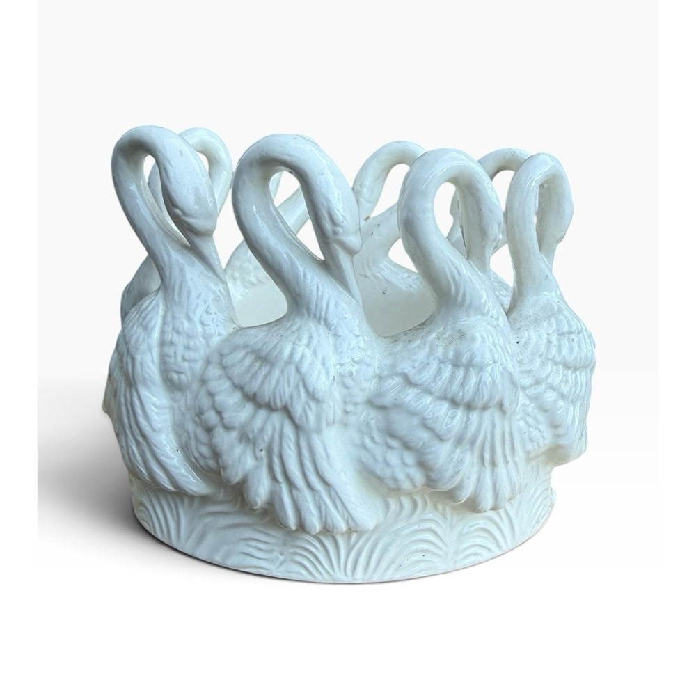 Vintage Circle of Swans Planter Jardiniere Cachepot Holland Mold MS83